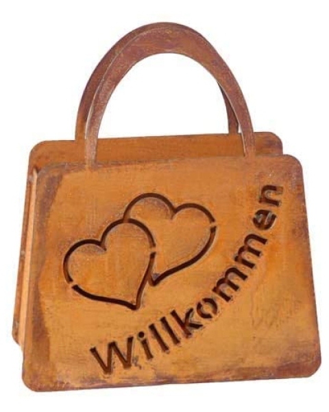 Tasche Willkommen Herz zum Bepflanzen 27cm x 32cm